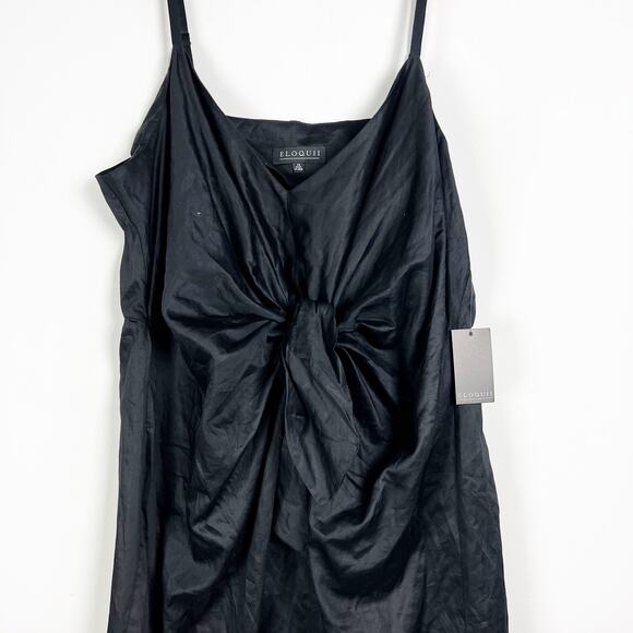 NWT Eloquii black midi dress tie front adjustable straps Plus Size 24 - Picture 5 of 5